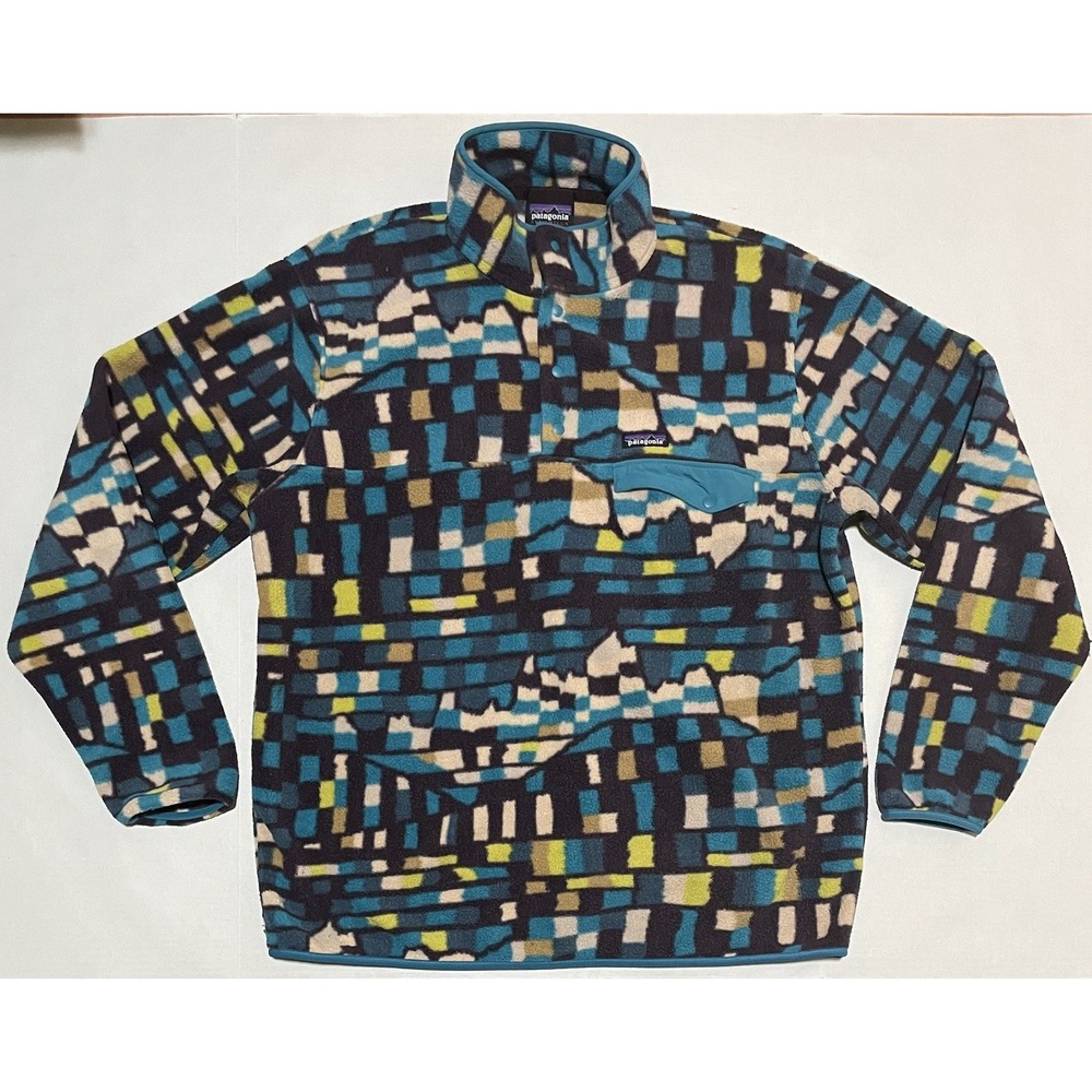 Patagonia T Snap Synchilla Fleece Pullover Men's XXL Abstract Geometric Mosaic